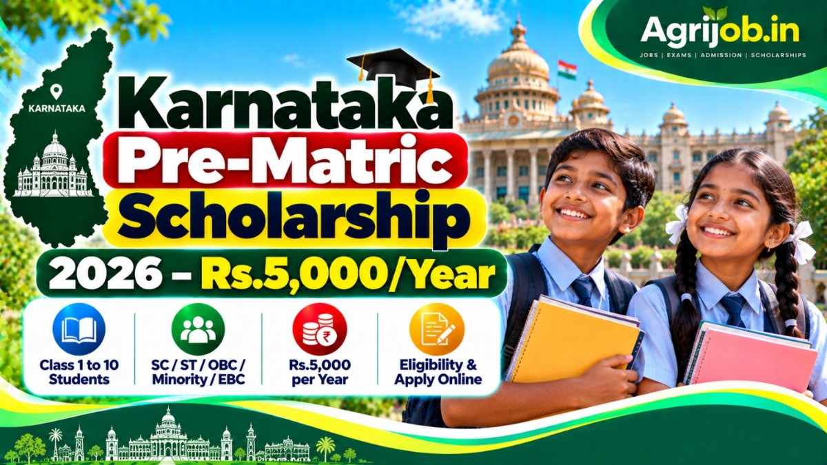 Karnataka Pre-Matric Scholarship 2026 – Rs.5,000Year