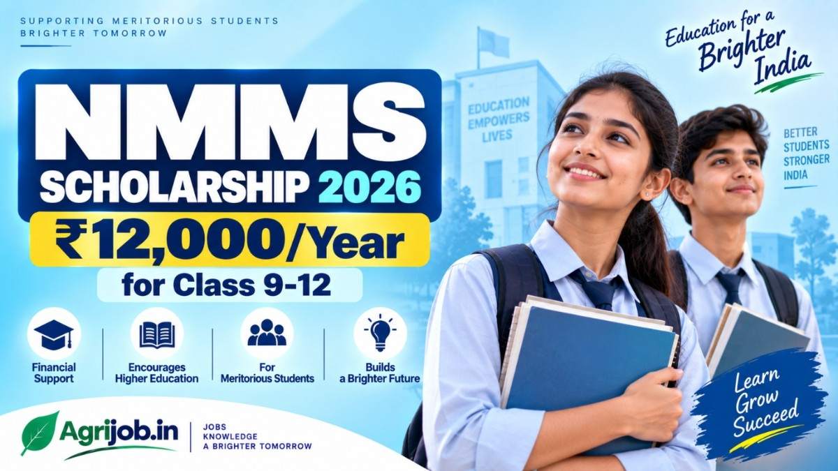 NMMS Scholarship 2026 – Rs.12,000Year for Class 9-12