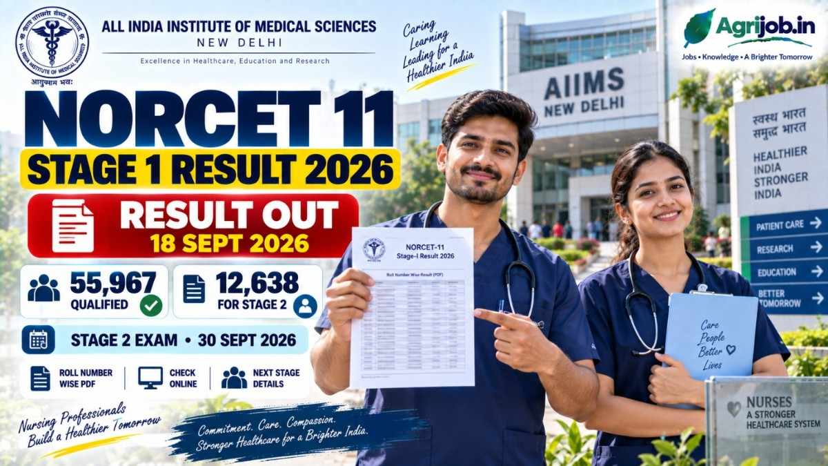 NORCET 11 Stage 1 Result 2026