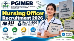 PGIMER Nursing Officer Recruitment 2026