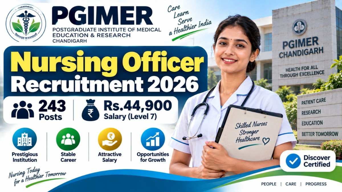 PGIMER Nursing Officer Recruitment 2026