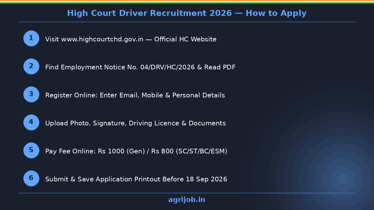 High Court Driver Recruitment 2026 How to Apply Step Guide – agrijob.in