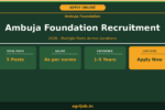 Ambuja Foundation Recruitment 2026 Notification Banner – agrijob.in