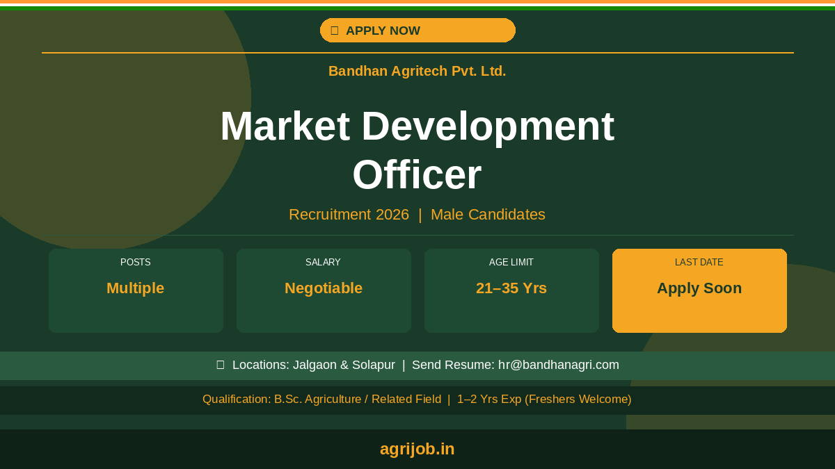 Bandhan Agritech MDO Recruitment 2026 Notification Banner – agrijob.in