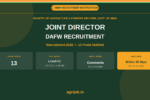 DAFW Joint Director Recruitment 2026 Notification Banner – agrijob.in