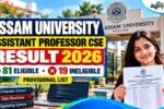Assam University Assistant Professor CSE Result 2026