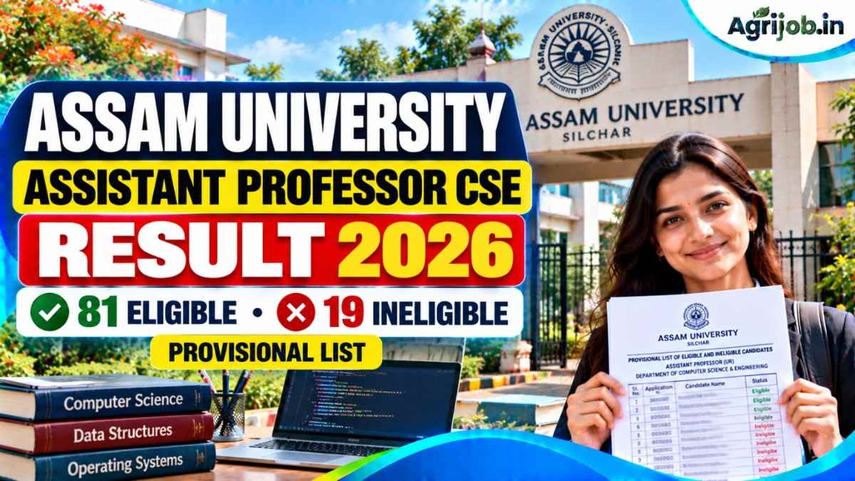 Assam University Assistant Professor CSE Result 2026