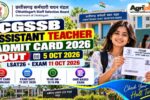 CGSSB Assistant Teacher Admit Card 2026