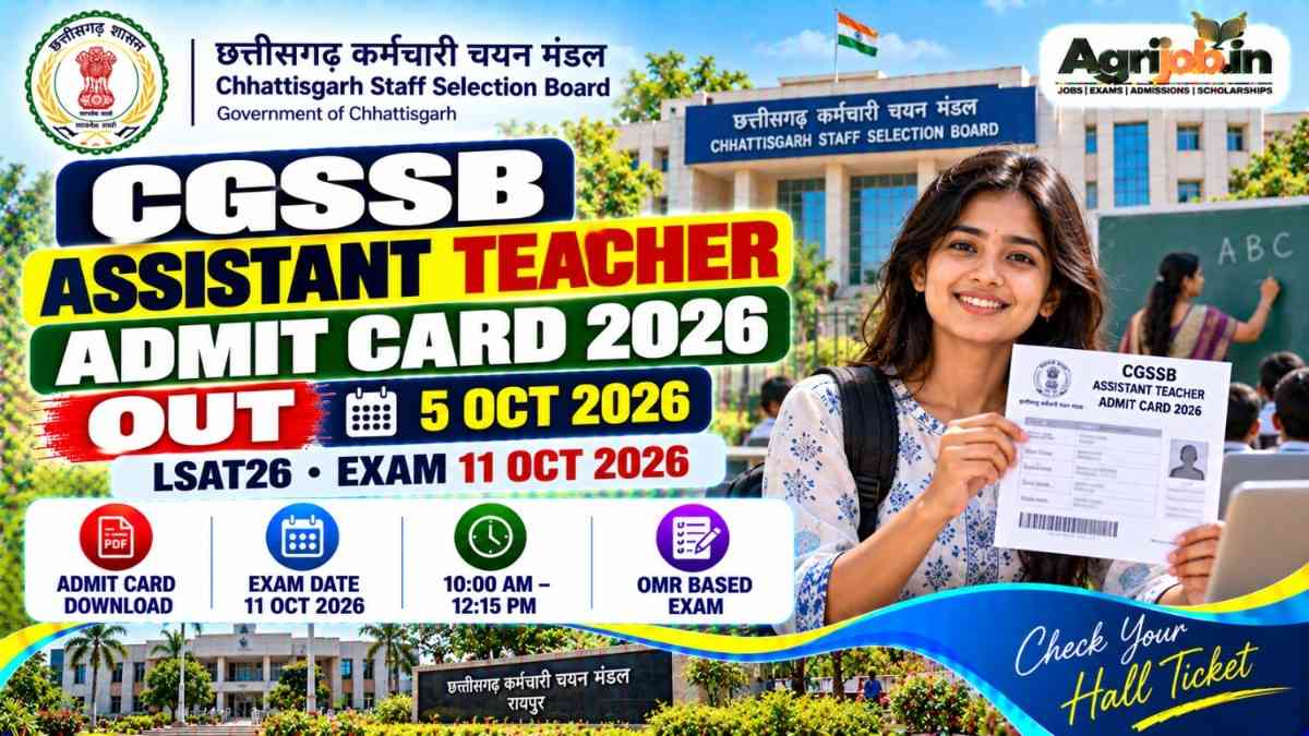 CGSSB Assistant Teacher Admit Card 2026