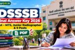 DSSSB Final Answer Key 2026 Out