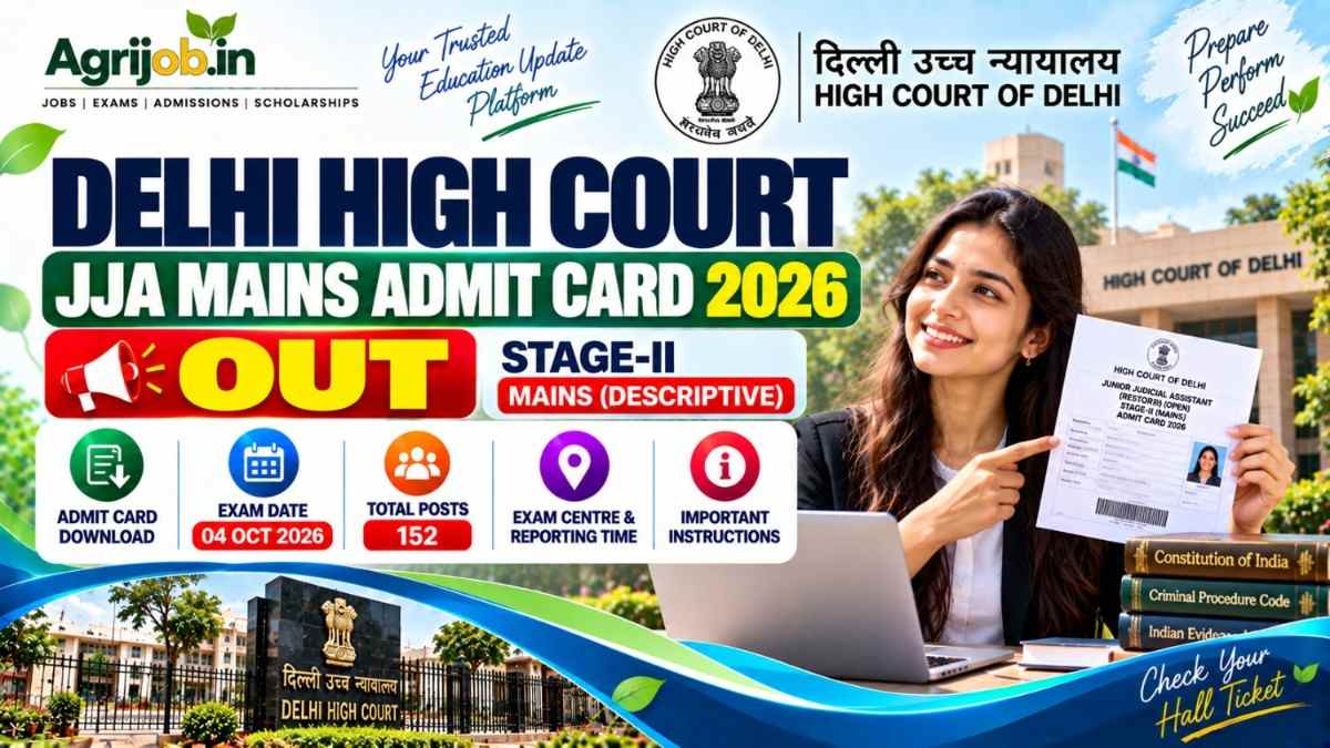 Delhi High Court JJA Mains Admit Card 2026 OUT