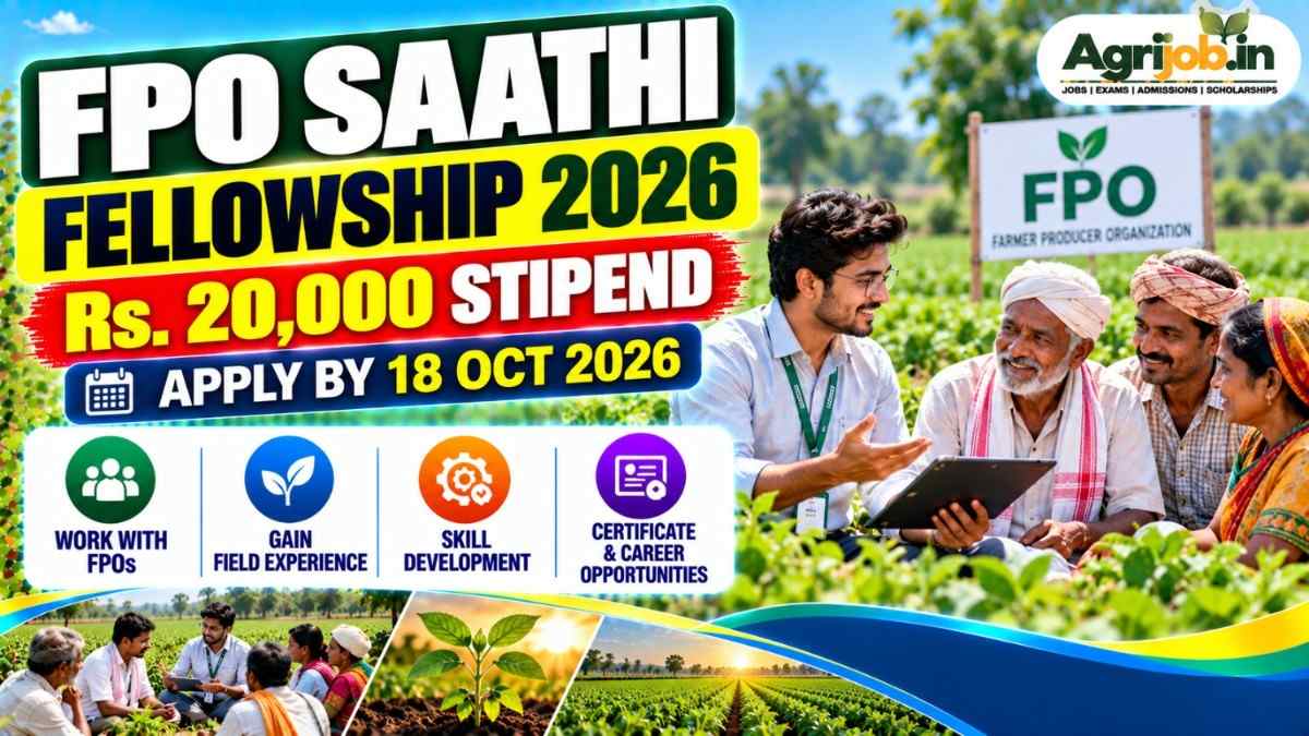 FPO Saathi Fellowship 2026 – Rs.20,000 Stipend