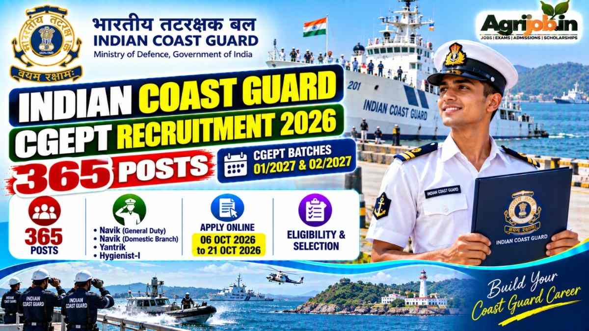 Indian Coast Guard CGEPT Recruitment 2026 – 365 Posts