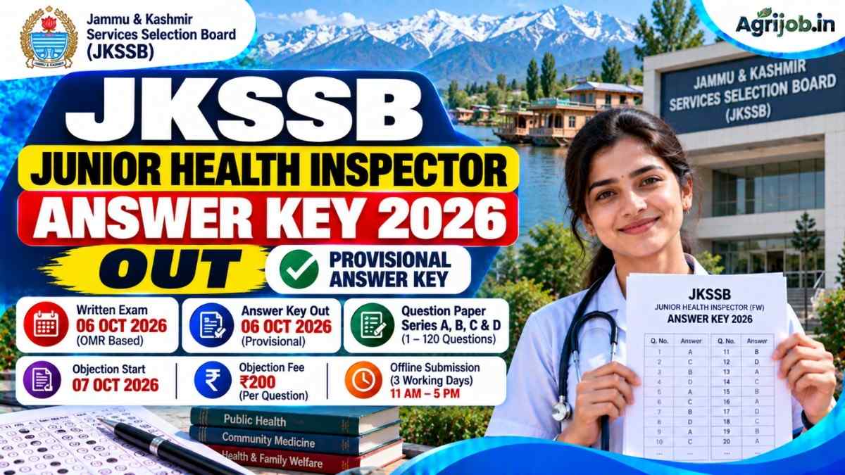 JKSSB Junior Health Inspector Answer Key 2026