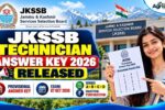 JKSSB Technician Answer Key 2026 Released