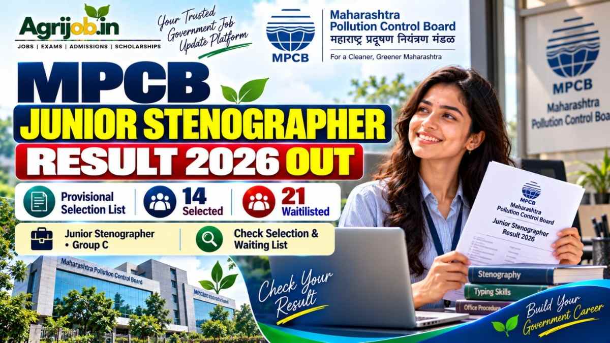 MPCB Junior Stenographer Result 2026