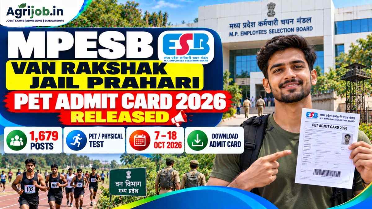MPESB Van Rakshak Jail Prahari PET Admit Card 2026