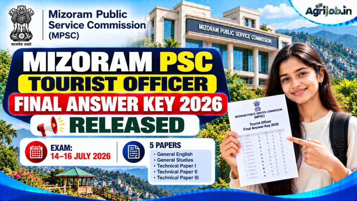 Mizoram PSC Tourist Officer Final Answer Key 2026 Released
