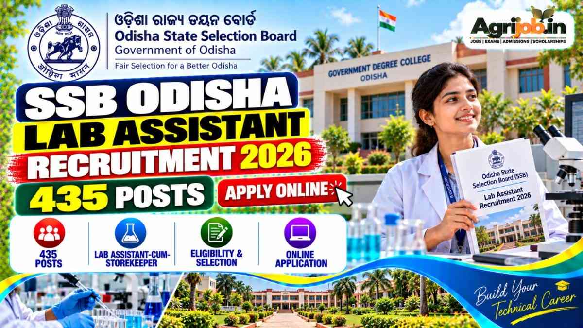 Odisha SSB Lab Assistant Recruitment 2026
