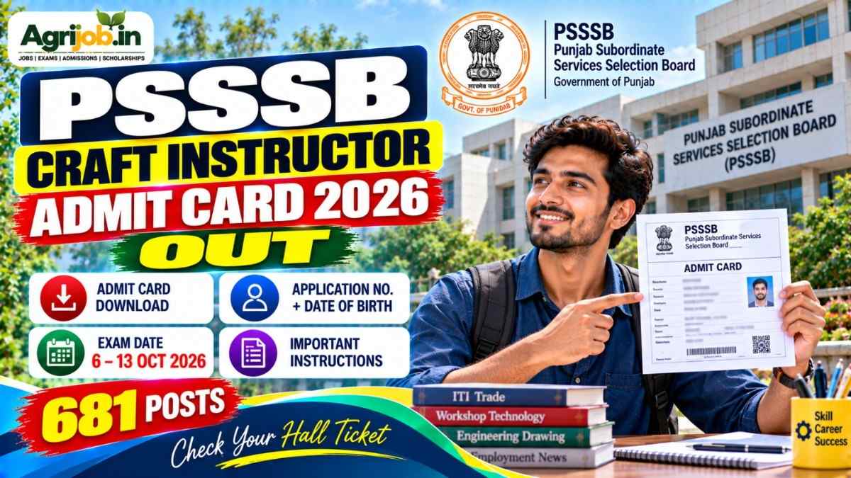 PSSSB Craft Instructor Admit Card 2026 Out