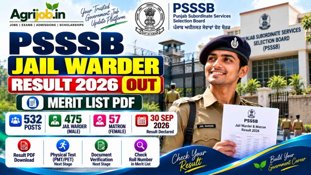 PSSSB Jail Warder Result 2026 Out