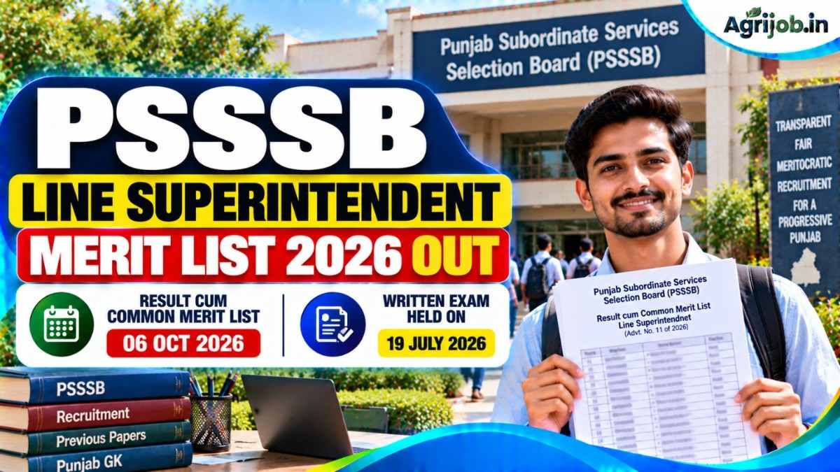 PSSSB Line Superintendent Merit List 2026 Out