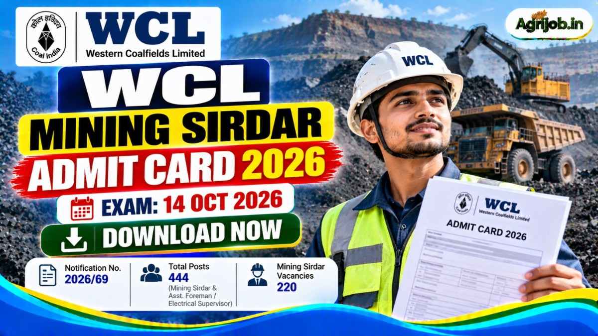WCL Mining Sirdar Admit Card 2026